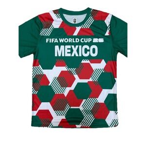 FIFA World Cup 2026 Mexico Shirt Jersey Hex Pattern‎ Youth M 10/12 Sample